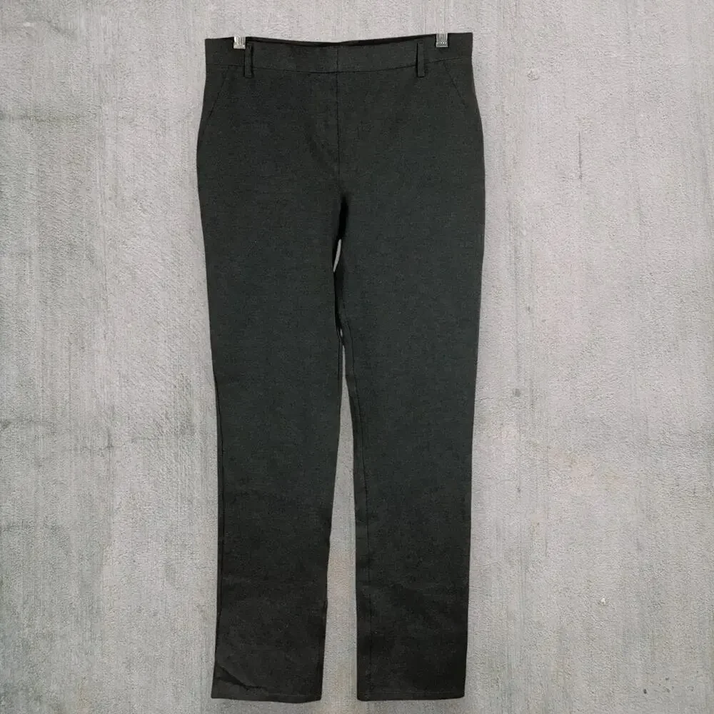 Quince Ponte Slim Pants Women Tall M Charcoal Gray Stretch Work Trousers Office
